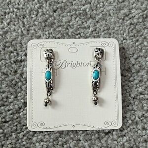 Brighton Silver Earrings with Turquoise Accents